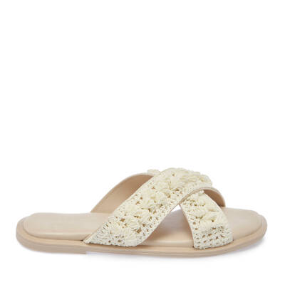 Bej Vegan-Tekstil Kadın Terlik - K24Y1TR67082-M01 - 3