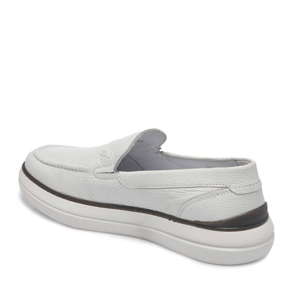 Beyaz Hakiki Deri Erkek Casual Ayakkabı - E25I1AY57213-A26 - 2