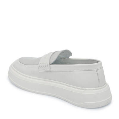Beyaz Deri Erkek Loafer - E25I1AY57234-B32 - 2