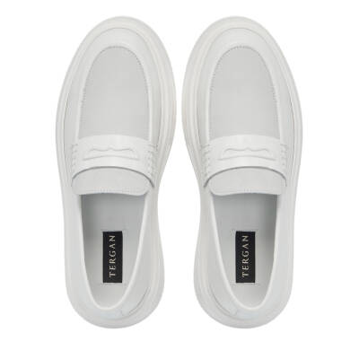 Beyaz Deri Erkek Loafer - E25I1AY57234-B32 - 5