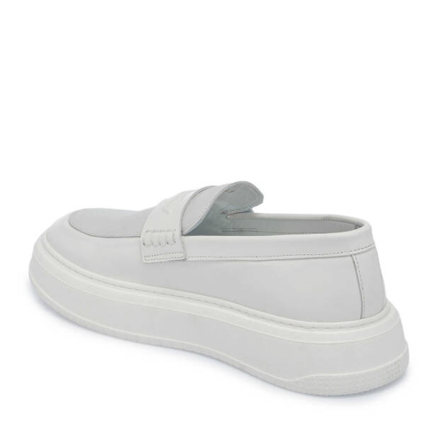 Beyaz Deri Erkek Loafer - E25I1AY57234-B32 - Tergan