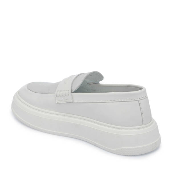 Beyaz Deri Erkek Loafer - E25I1AY57234-B32 - 2