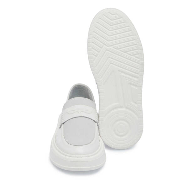 Beyaz Deri Erkek Loafer - E25I1AY57234-B32 - 4
