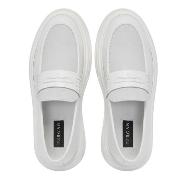 Beyaz Deri Erkek Loafer - E25I1AY57234-B32 - 5