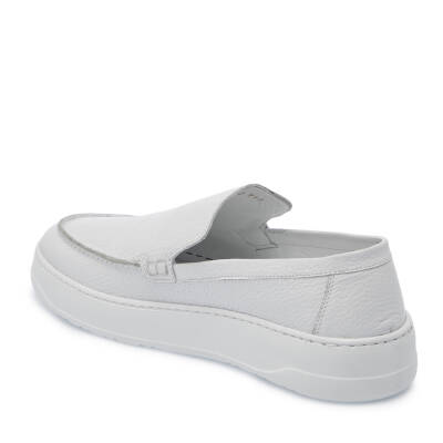 Beyaz Deri Erkek Loafer - E25I1AY57269-A26 - 2