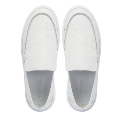 Beyaz Deri Erkek Loafer - E25I1AY57269-A26 - 5