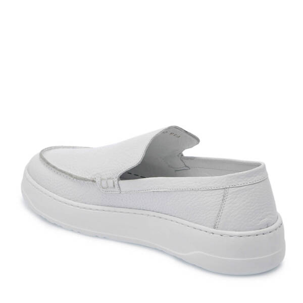 Beyaz Hakiki Deri Erkek Loafer - E25I1AY57269-A26 - 3