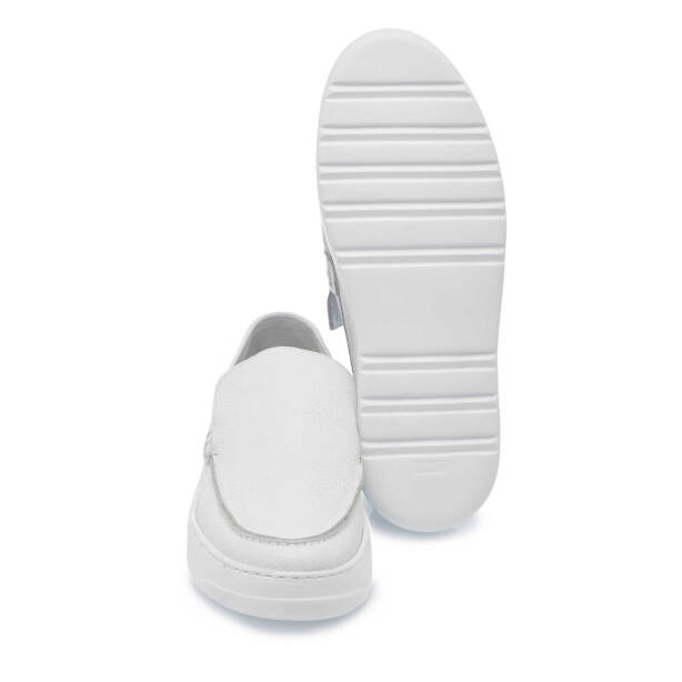 Beyaz Hakiki Deri Erkek Loafer - E25I1AY57269-A26 - 4