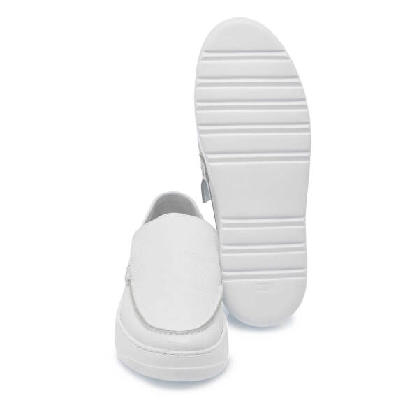 Beyaz Hakiki Deri Erkek Loafer - E25I1AY57269-A26 - 4