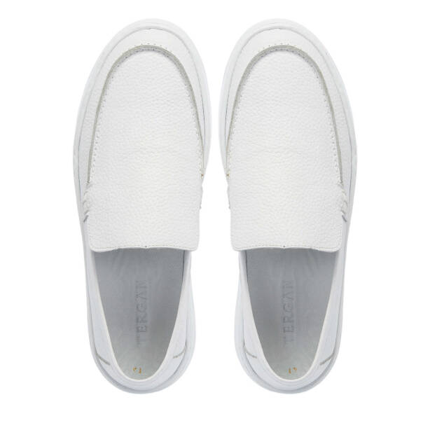 Beyaz Hakiki Deri Erkek Loafer - E25I1AY57269-A26 - 5