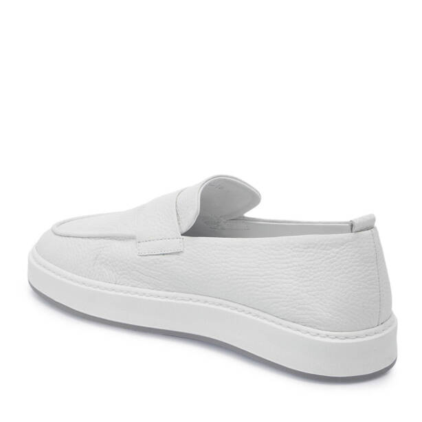 Beyaz Deri Erkek Loafer - E25I1AY57320-A26 - Tergan