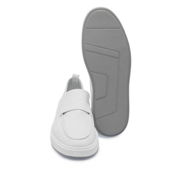 Beyaz Deri Erkek Loafer - E25I1AY57320-A26 - Tergan