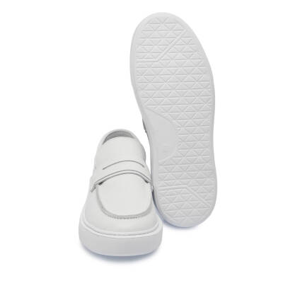  Beyaz Deri Erkek Loafer - E25I1AY57350-B69 - 4