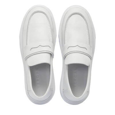  Beyaz Deri Erkek Loafer - E25I1AY57350-B69 - 5