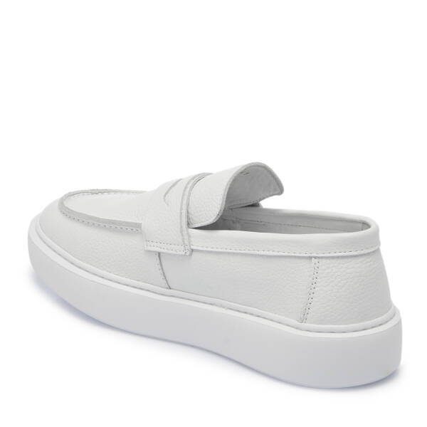 Beyaz Deri Erkek Loafer - E25S1AY57561-B69 - 2