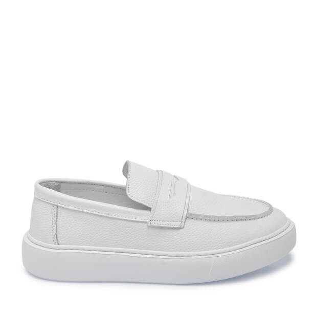 Beyaz Deri Erkek Loafer - E25S1AY57561-B69 - 3