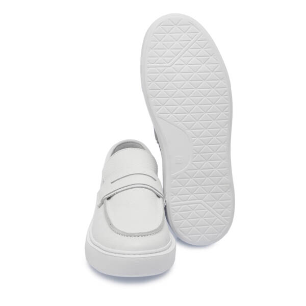 Beyaz Deri Erkek Loafer - E25S1AY57561-B69 - 4