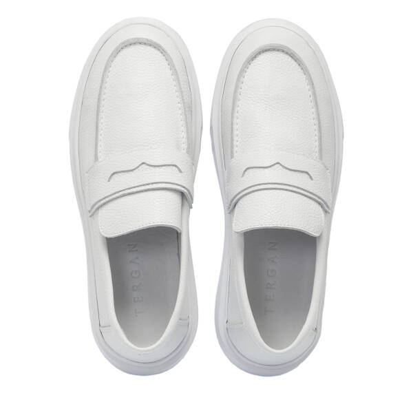 Beyaz Deri Erkek Loafer - E25S1AY57561-B69 - 5