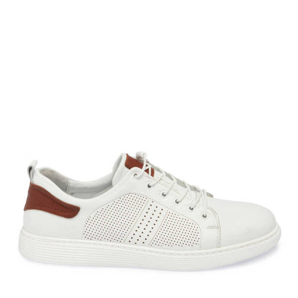Beyaz Deri Erkek Sneaker - E24I1AY56608-A26 - 3