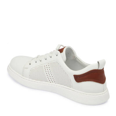  Beyaz Deri Erkek Sneaker - E24I1AY56608-A26 - 2