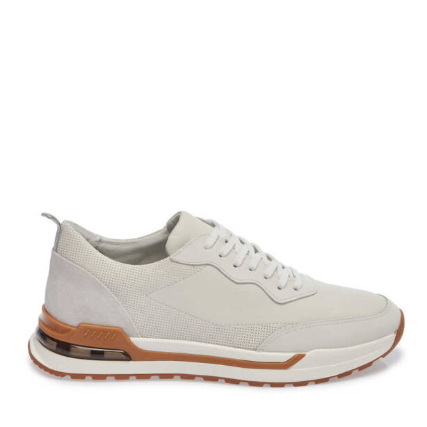 Beyaz Deri Erkek Sneaker - E24I1AY56619-A26 - 3