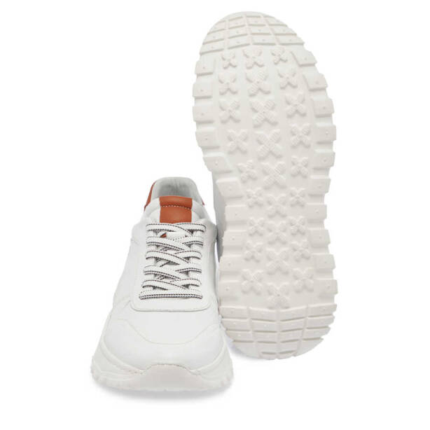 Beyaz Deri Erkek Sneaker - E24I1AY56621-A26 - 4