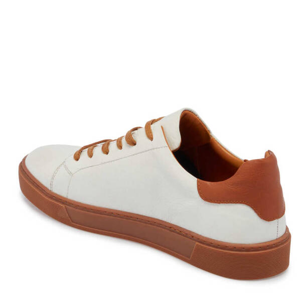 Beyaz Hakiki Deri Erkek Sneaker - E24I1AY56627-B69 - 3