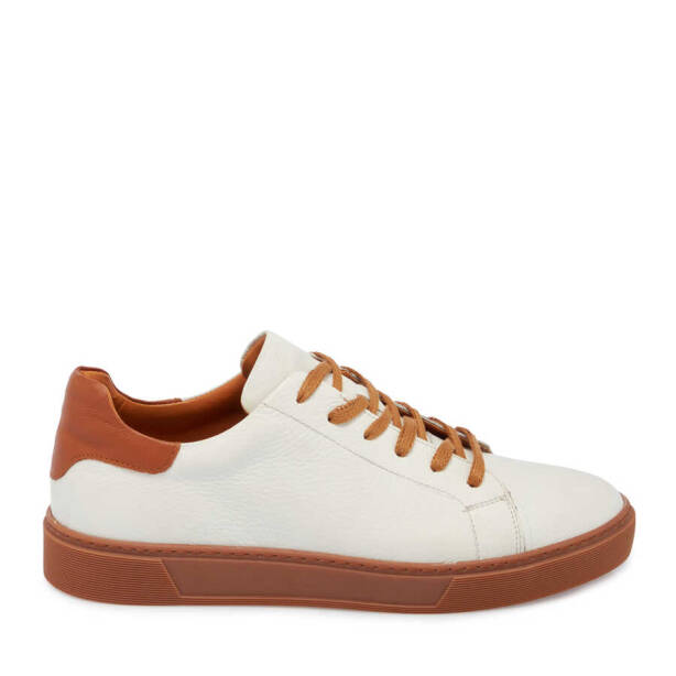 Beyaz Hakiki Deri Erkek Sneaker - E24I1AY56627-B69 - 1