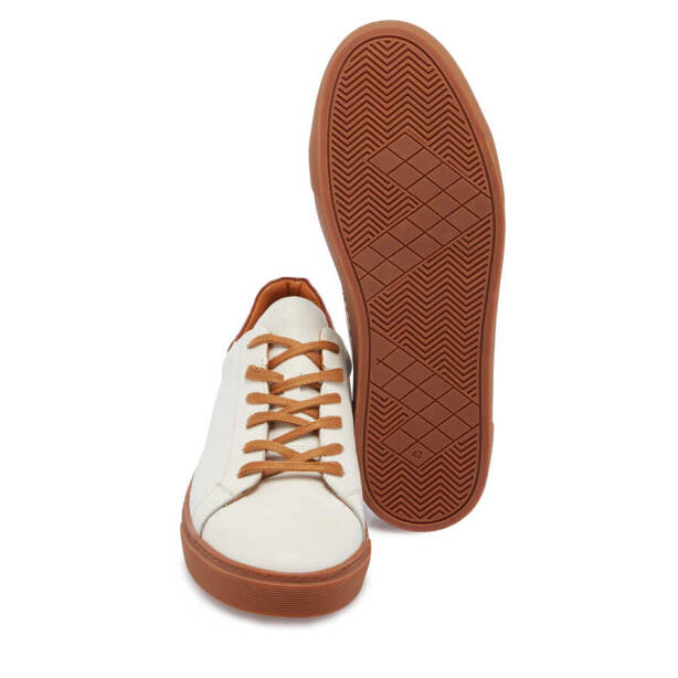 Beyaz Hakiki Deri Erkek Sneaker - E24I1AY56627-B69 - 4