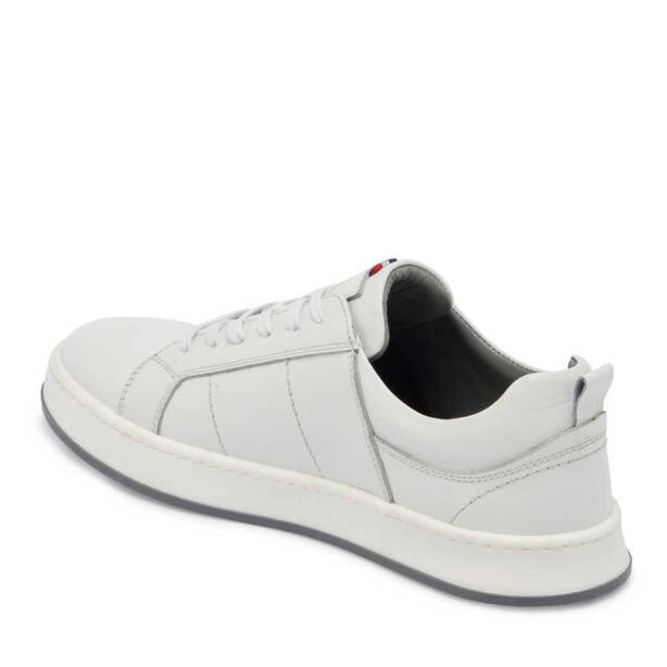 Beyaz Hakiki Deri Erkek Sneaker - E24I1AY56628-A26 - 3