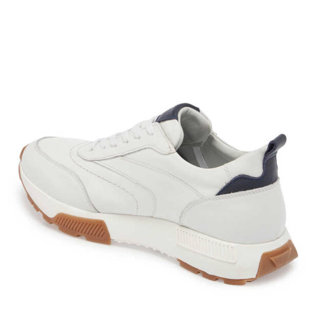 Beyaz Hakiki Deri Erkek Sneaker - E24I1AY56629-A26 - 3