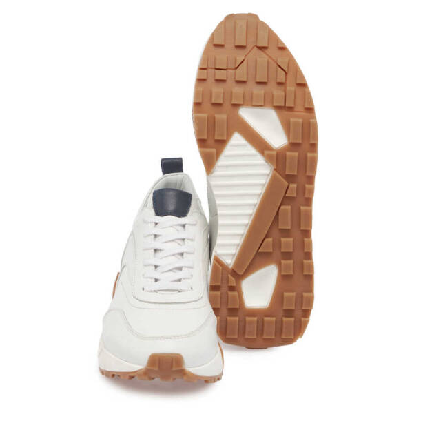Beyaz Hakiki Deri Erkek Sneaker - E24I1AY56629-A26 - 4