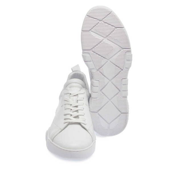 Beyaz Deri Erkek Sneaker - E24I1AY56664-A26 - 4