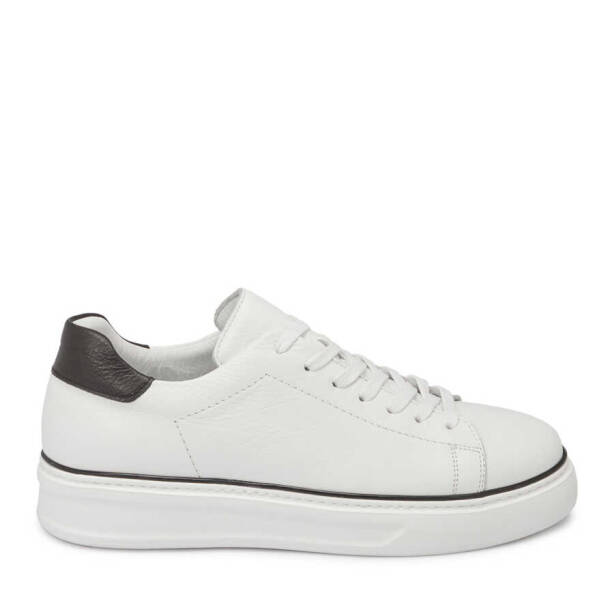 Beyaz Deri Erkek Sneaker - E24I1AY56688-A26 - 3