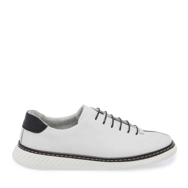 Beyaz Deri Erkek Sneaker - E24I1AY56812-A26 - 3