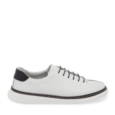  Beyaz Deri Erkek Sneaker - E24I1AY56812-A26 - 3