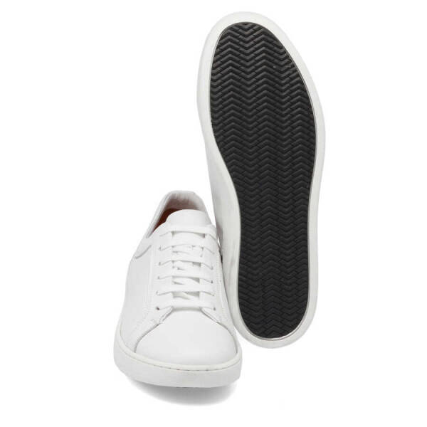 Beyaz Deri Erkek Sneaker - E24I1AY56825-A26 - 4