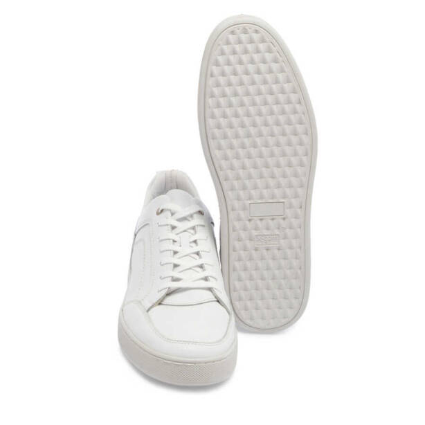 Beyaz Hakiki Deri Erkek Sneaker - E24I1AY56836-A26 - 4