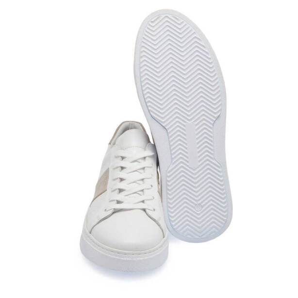 Beyaz Hakiki Deri Erkek Sneaker - E24I1AY56840-A26 - 4