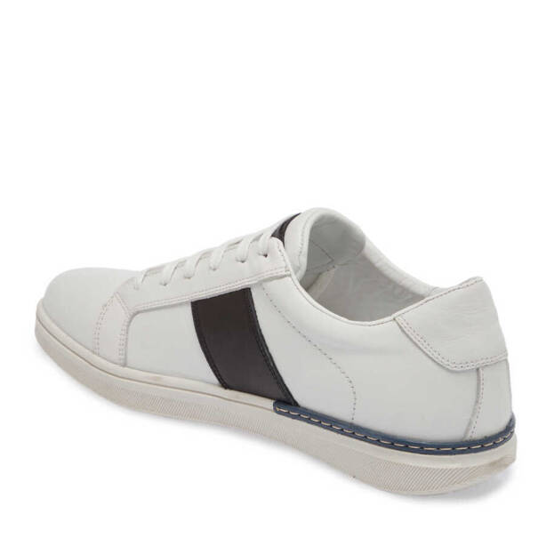 Beyaz Hakiki Deri Erkek Sneaker - E24I1AY56850-C52 - 3
