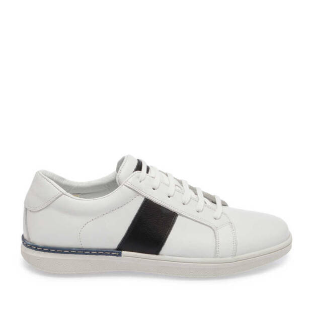 Beyaz Hakiki Deri Erkek Sneaker - E24I1AY56850-C52 - 1