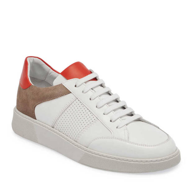 Beyaz Hakiki Deri Erkek Sneaker - E24I1AY56864-C73 - 2