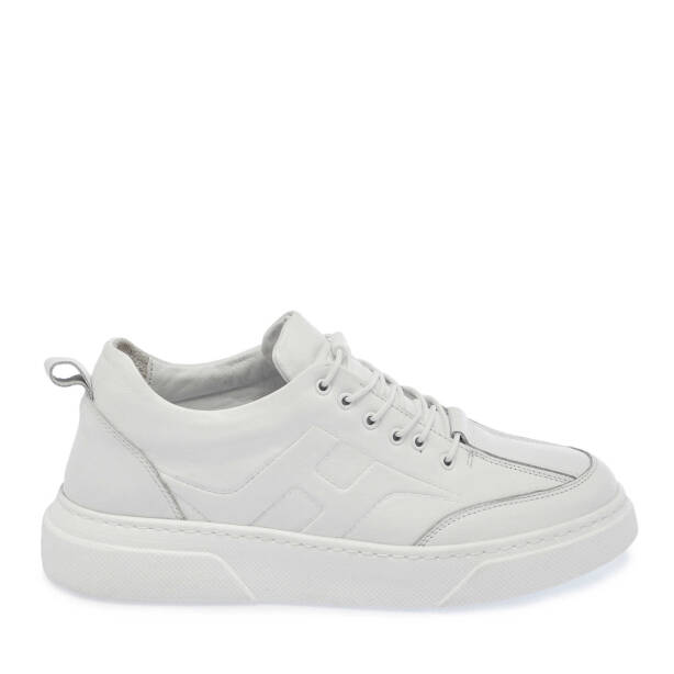 Beyaz Hakiki Deri Erkek Sneaker - E25I1AY57167-A26 