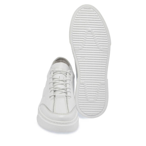 Beyaz Hakiki Deri Erkek Sneaker - E25I1AY57167-A26 - 4