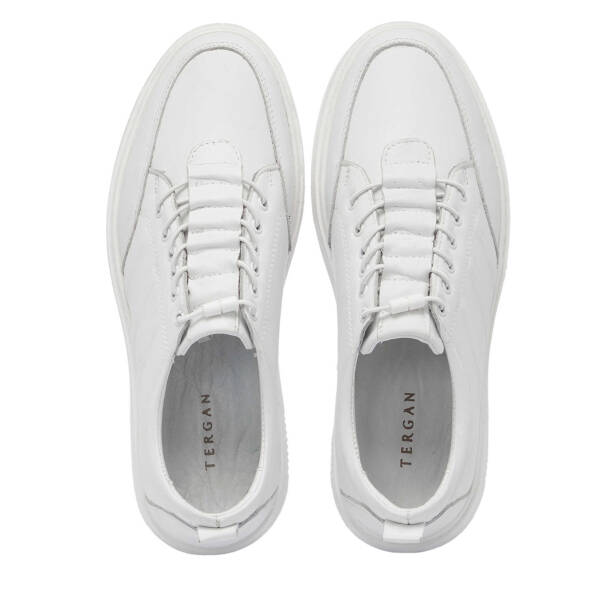 Beyaz Hakiki Deri Erkek Sneaker - E25I1AY57168-A26 - 5