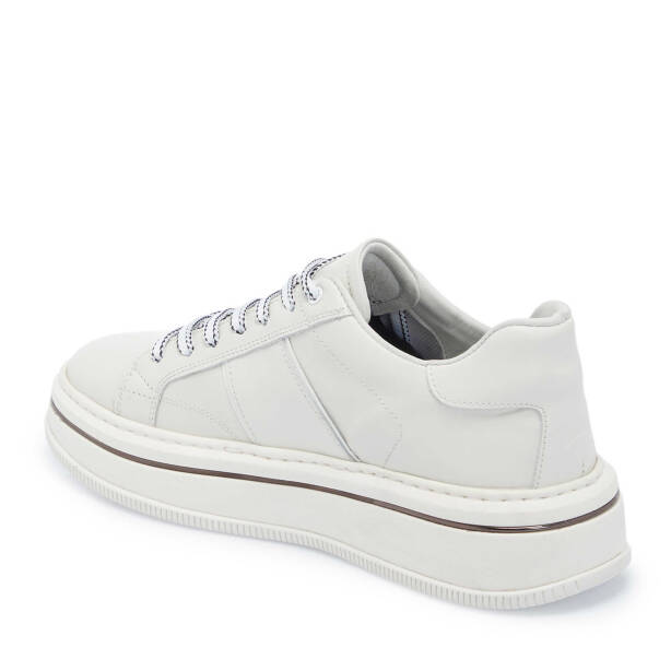 Beyaz Hakiki Deri Erkek Sneaker - E25I1AY57190-A26 - 3