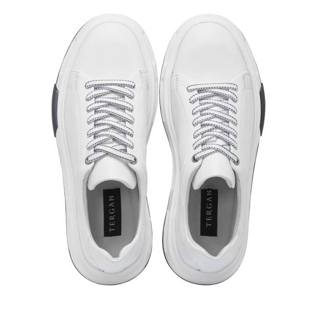 Beyaz Hakiki Deri Erkek Sneaker - E25I1AY57198-A26 - 5