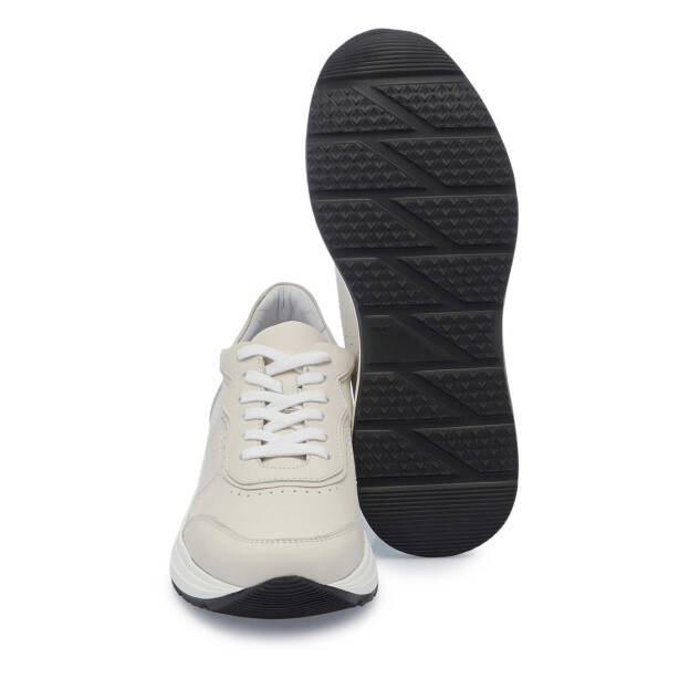 Beyaz Hakiki Deri Erkek Sneaker - E25I1AY57210-N3O - 4