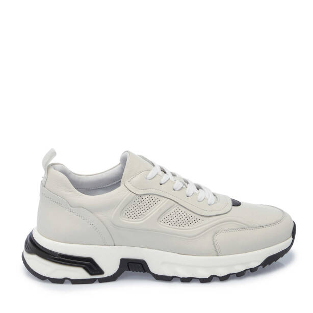 Beyaz Hakiki Deri Erkek Sneaker - E25I1AY57211-N3O - 1