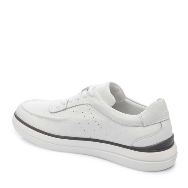 Beyaz Hakiki Deri Erkek Sneaker - E25I1AY57212-A26 - 3